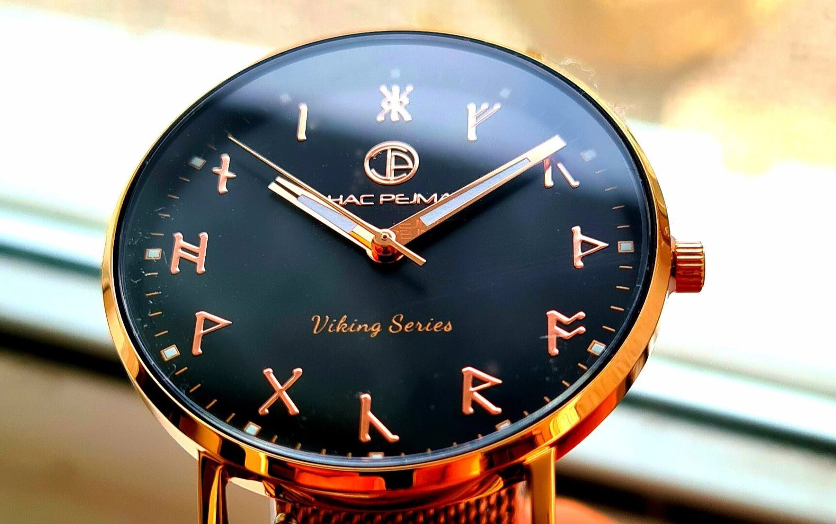 A close up of the face of a watch