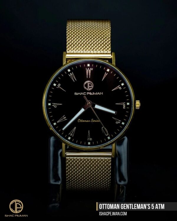 A watch is shown on the table.