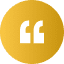 A yellow circle with a white quotation mark symbol inside.