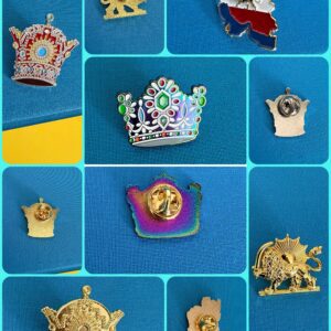Set of Pin Lapel Pahlavi Dynasty and Iran map , 5 pins